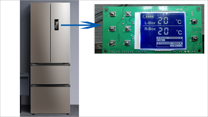 应用于：冰箱产品--冰箱控制面板、遥控器。防水系列